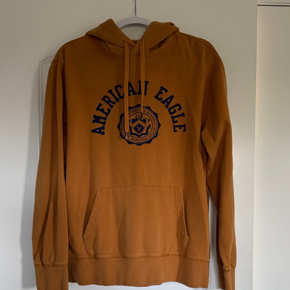 American Eagle Outfitters Men's Tan Hoodie Sweater